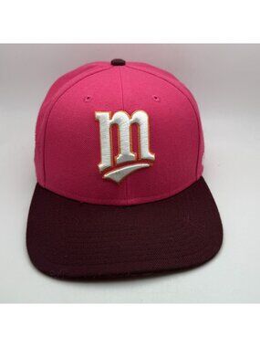 Minnesota Twins Pink Maroon 1991 World Series Snapback Hat Cap OSFA 47 Brand MLB
